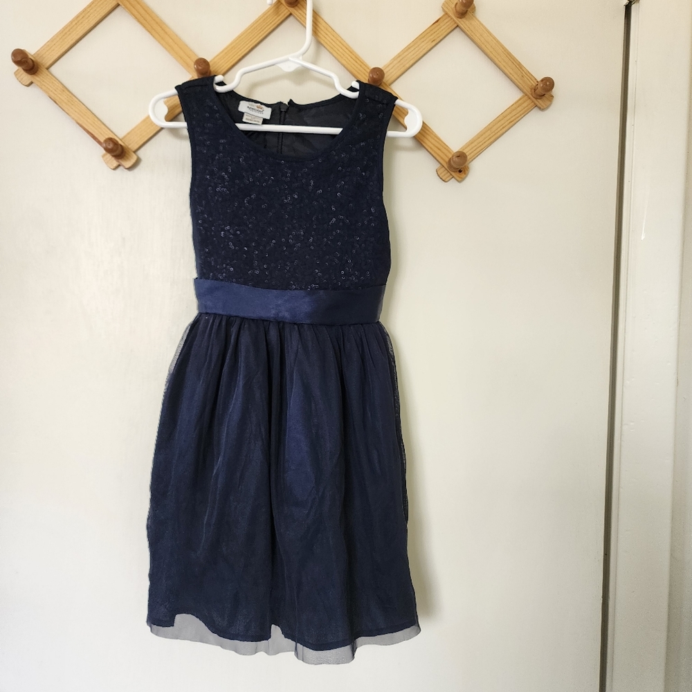 Special Editions size 4/5 blue tulle sequins sleeveless dress Used good